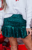 Sequin Fringe Ruffle Sequin Holiday Skirt