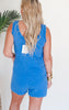 Blue Gauze Button Down Romper - Final Sale