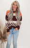 Check & Stripe Oversized Sweater Top