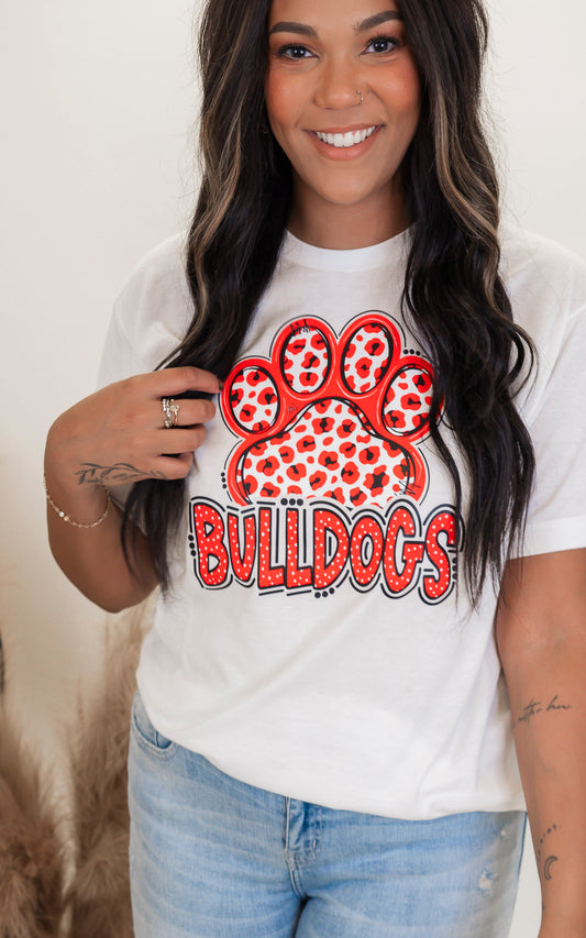 Bulldogs Paw Print Graphic T-shirt