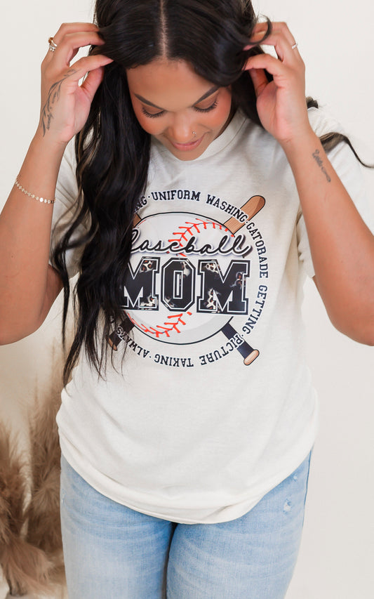 Baseball Mom Graphic T-shirt**