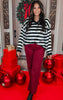 Striped Faux Fur Pullover Top **Final Sale
