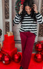 Striped Faux Fur Pullover Top **Final Sale