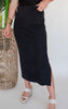 Black MIneral Wash Thermal Midi Skirt