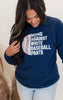 Moms Against White Baseball Pants Graphic Crewneck Sweatshirt