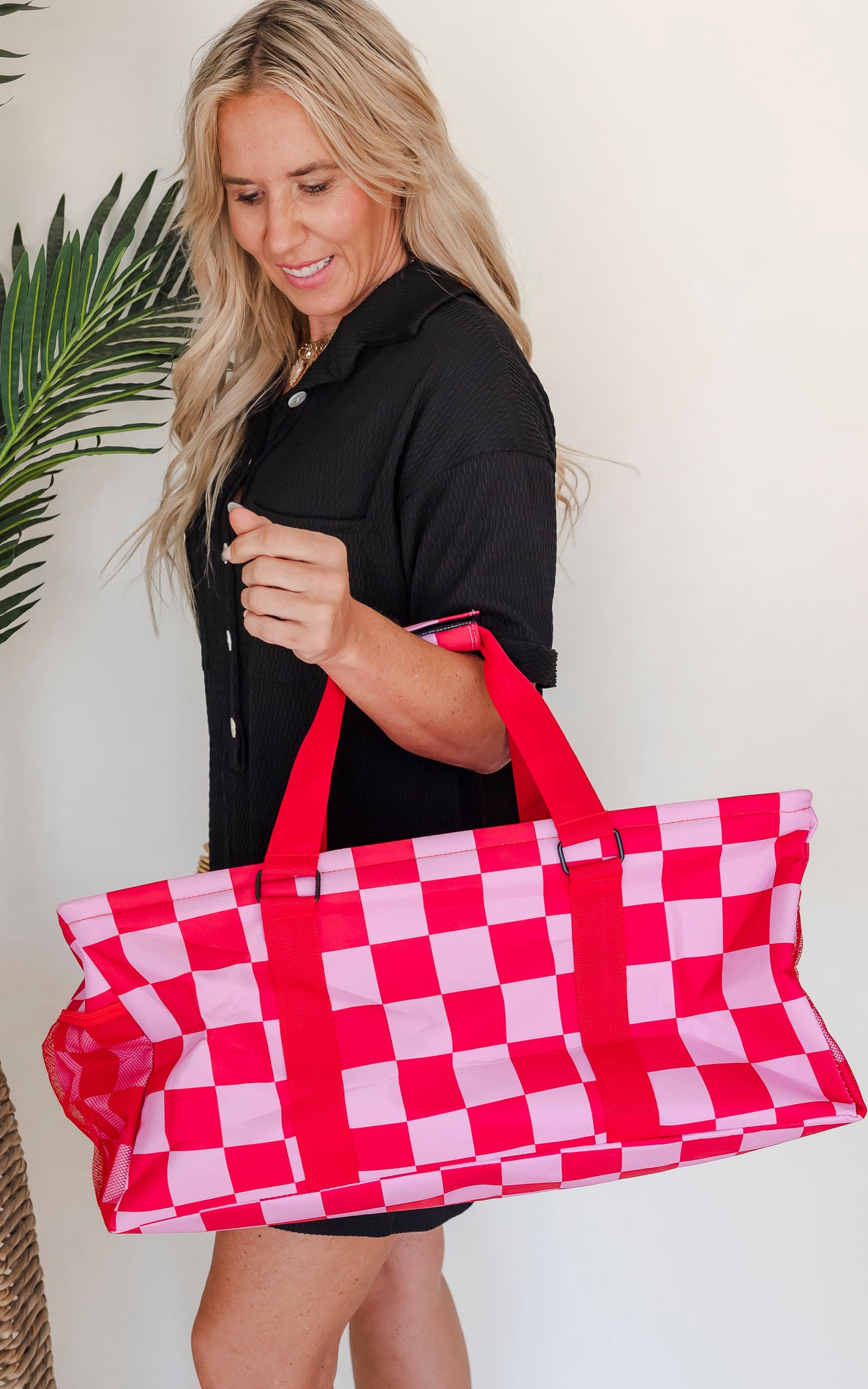 Salty Wave Checkered Collapsible Tote