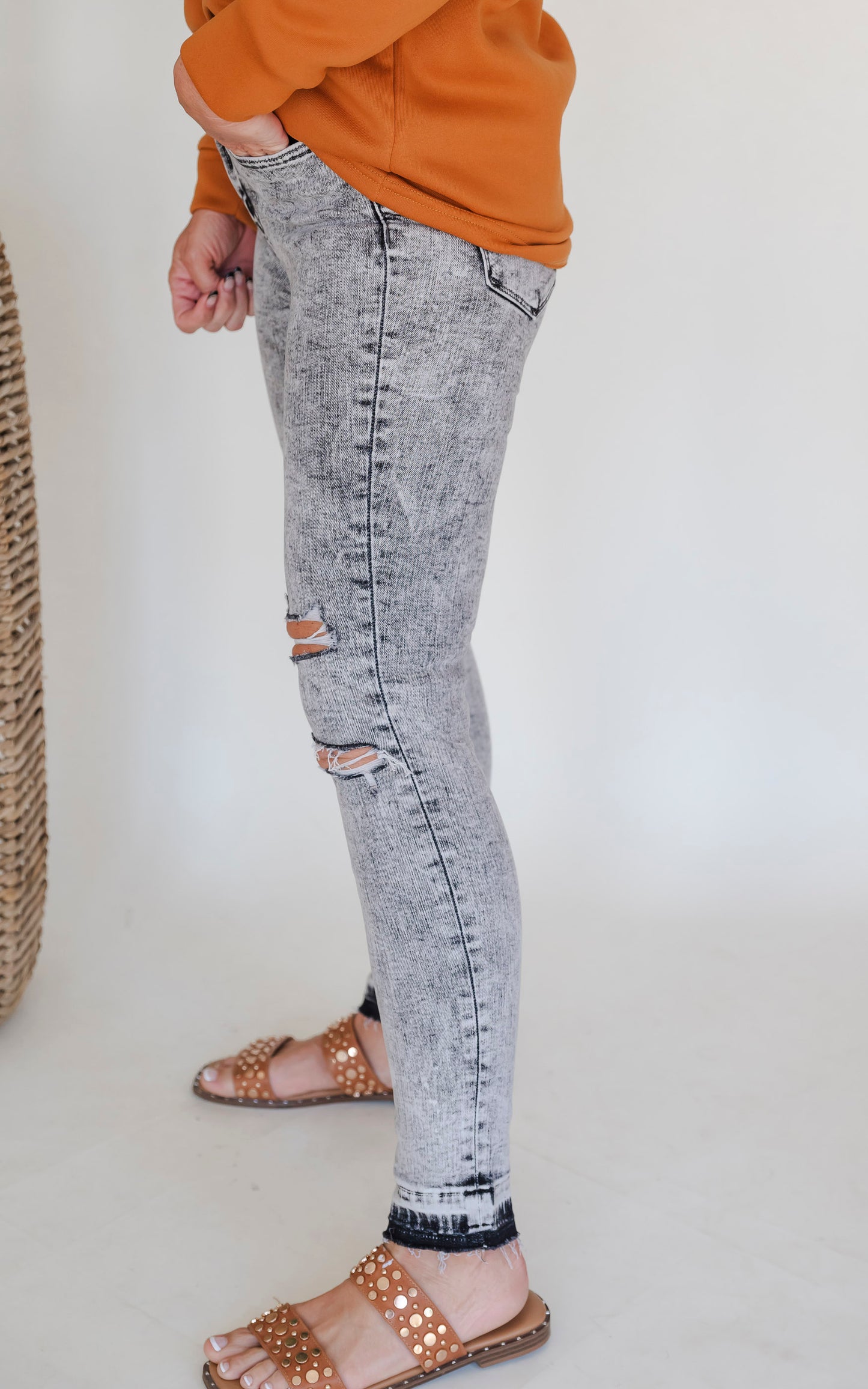 Morning Light High-Rise Distressed Ankle Skinny Denim Jean