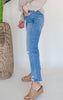 MICA | The Regina High Rise Ankle Straight w/ Side Slit Denim Jeans