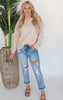 VERVET | Glamourous High Rise Cuffed Distressed Paint Boyfriend Denim Jeans