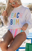 White Beach Bum Graphic Crewneck Sweatshirt