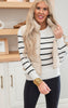 Striped Tight Ribbed Knit Sweater