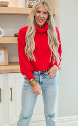 Be Gentle Red Chenille Sweater