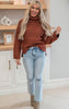 Keep Warm Wide Turtleneck Bell Sleeve Sweater - Camel