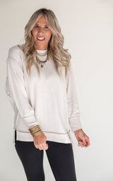 The Melanie Brushed Melange Hacci Oversized Sweater