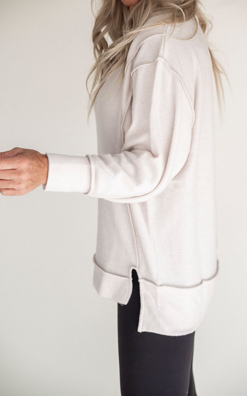 The Melanie Brushed Melange Hacci Oversized Sweater