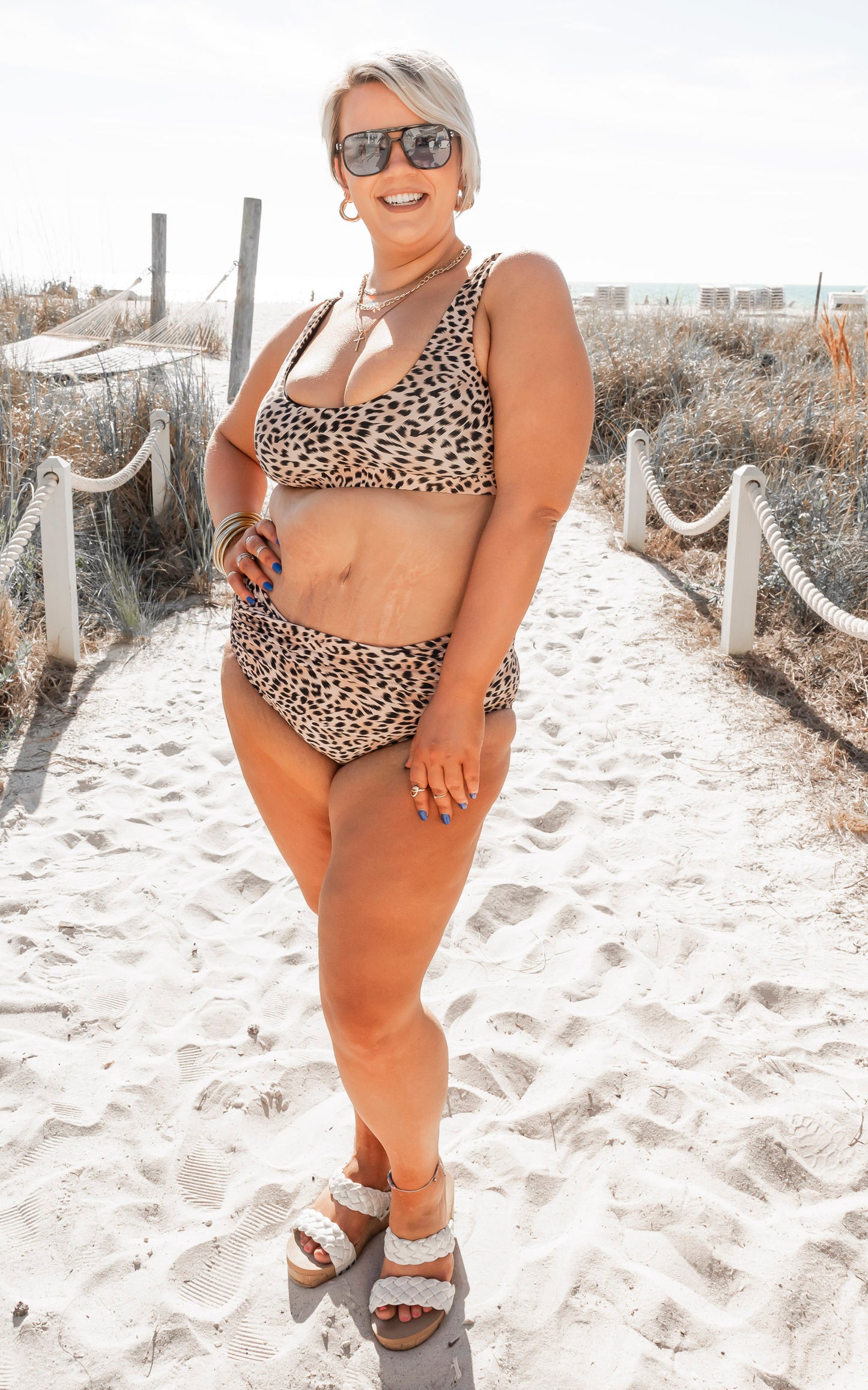 Cheetah Barcelona Banded Swim Top - Final Sale