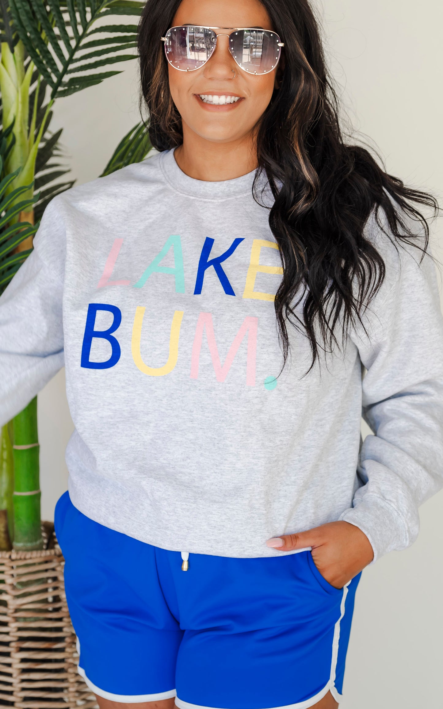 Lake Bum Graphic Crewneck Sweatshirt*