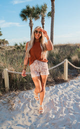 Rust Feather Perfect Everyday Chino Shorts by Salty Wave _ COMING SOON: SPRING 2024