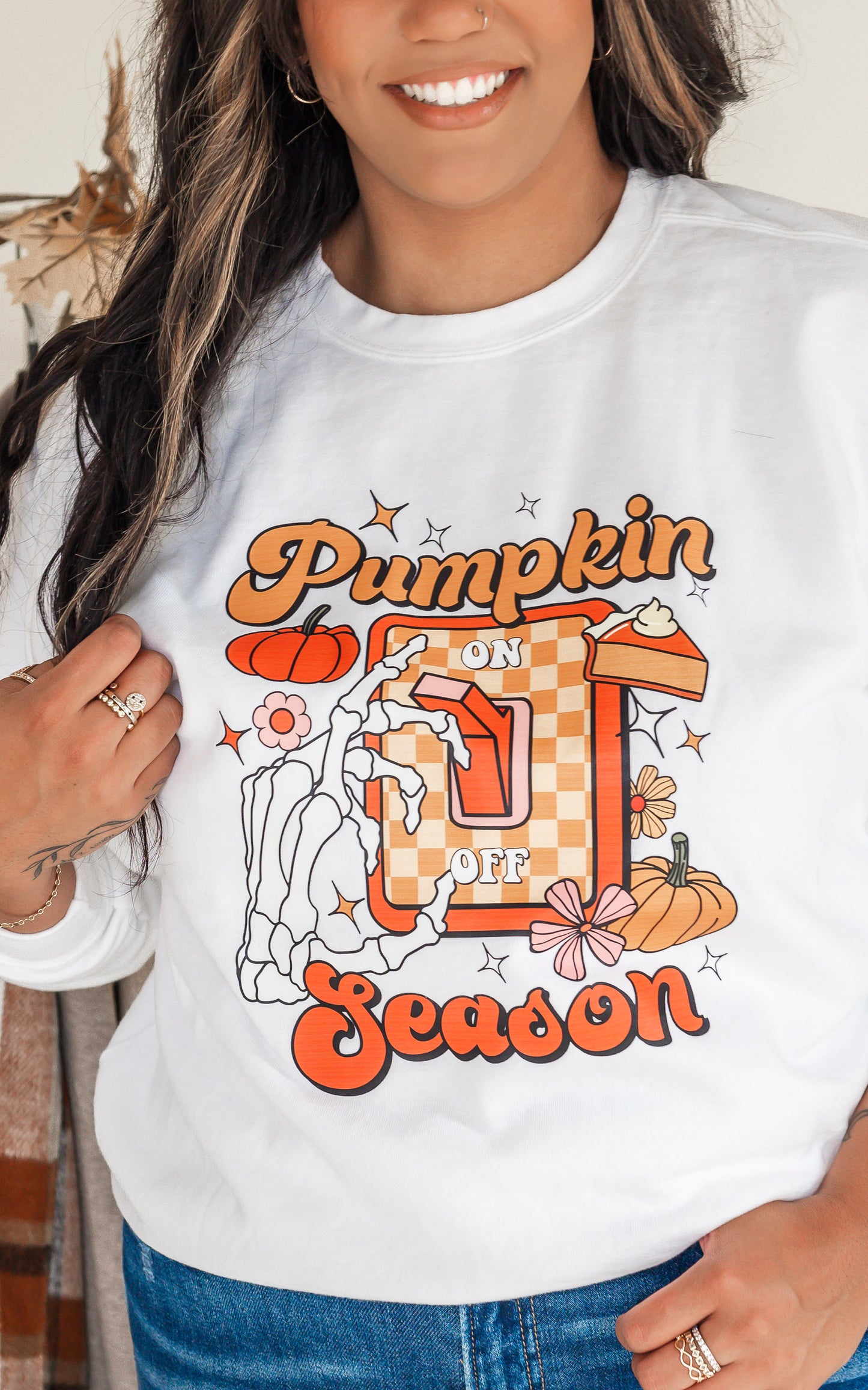 Pumpkin Season  Pigment Dyed Graphic Sweatshirt