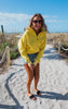 The Ava Yellow 1/2 Zip Mock Neck Sweatshirt by Salty Wav