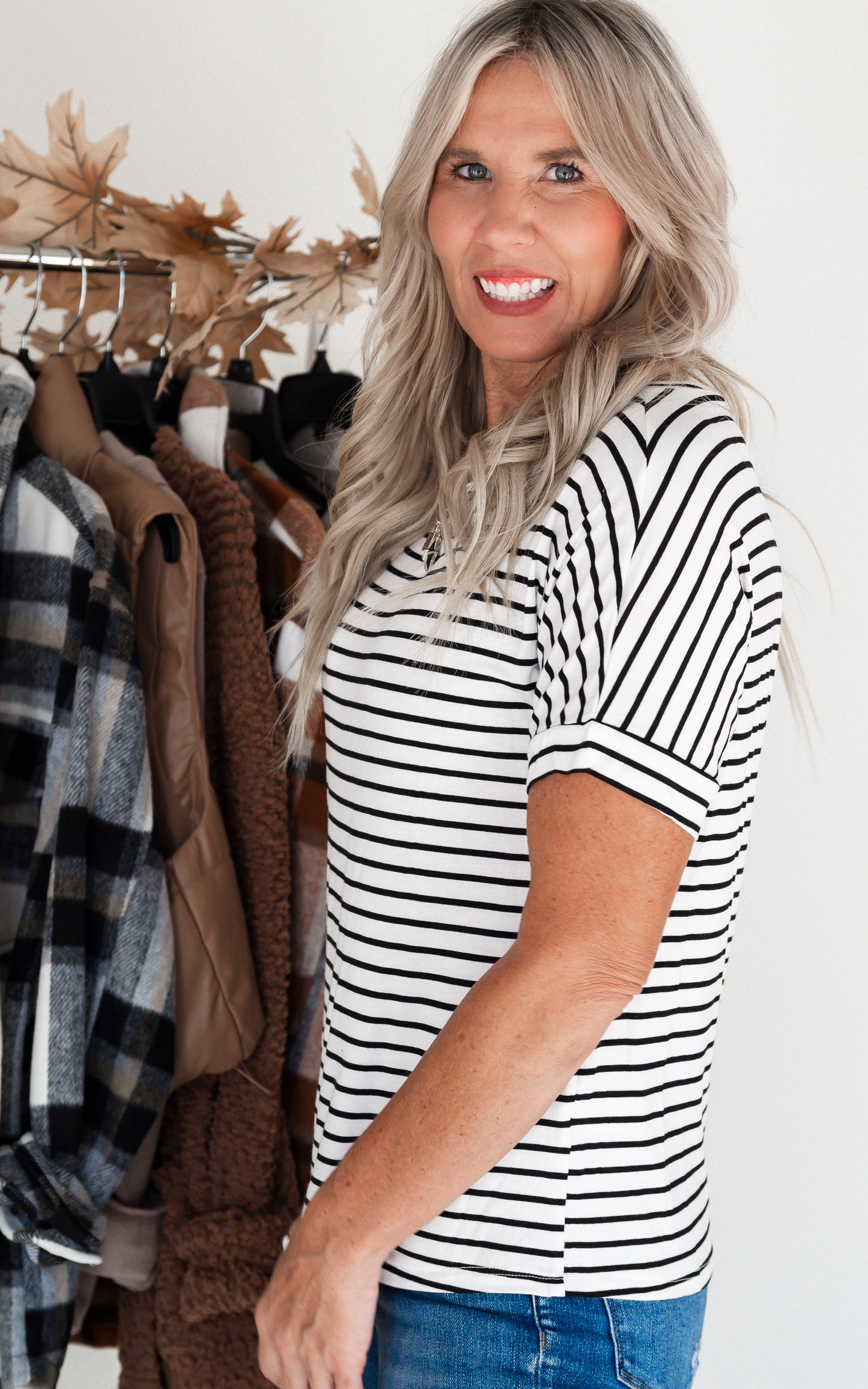 Not Your Boyfriend's Striped Short Sleeve Top