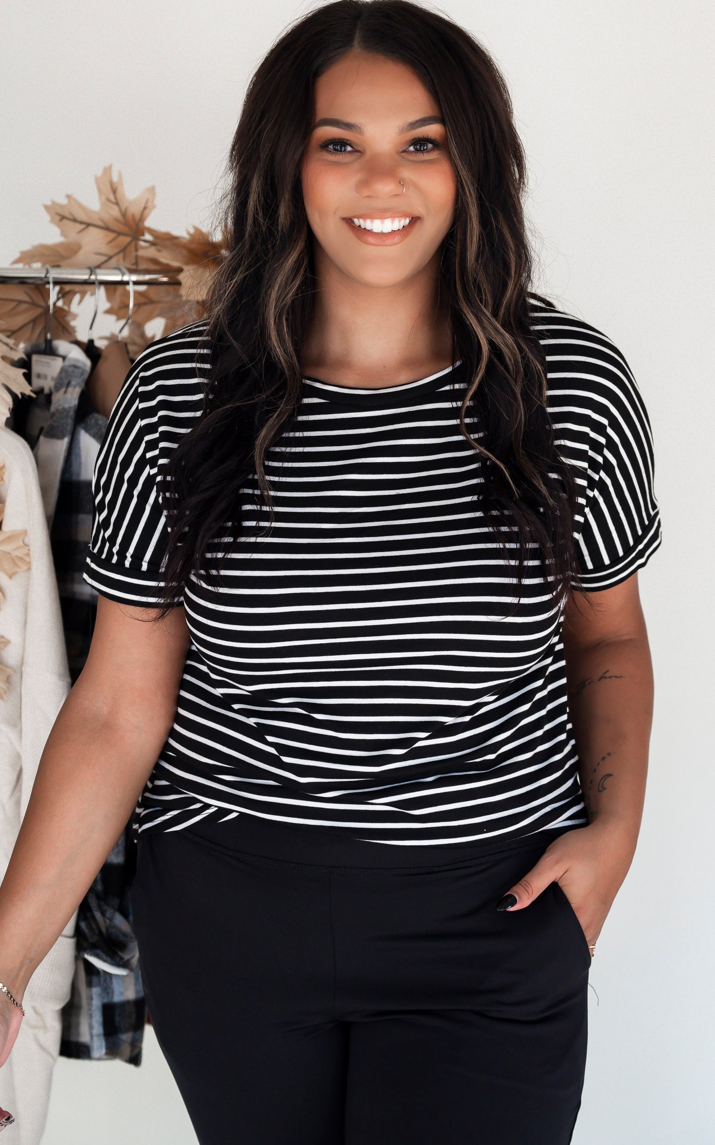 Not Your Boyfriend's Striped Short Sleeve Top