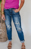 The Mischa Mid Rise Cuff Destroyed Boyfriend Denim Jean (REG/CURVY)