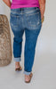 The Mischa Mid Rise Cuff Destroyed Boyfriend Denim Jean (REG/CURVY)