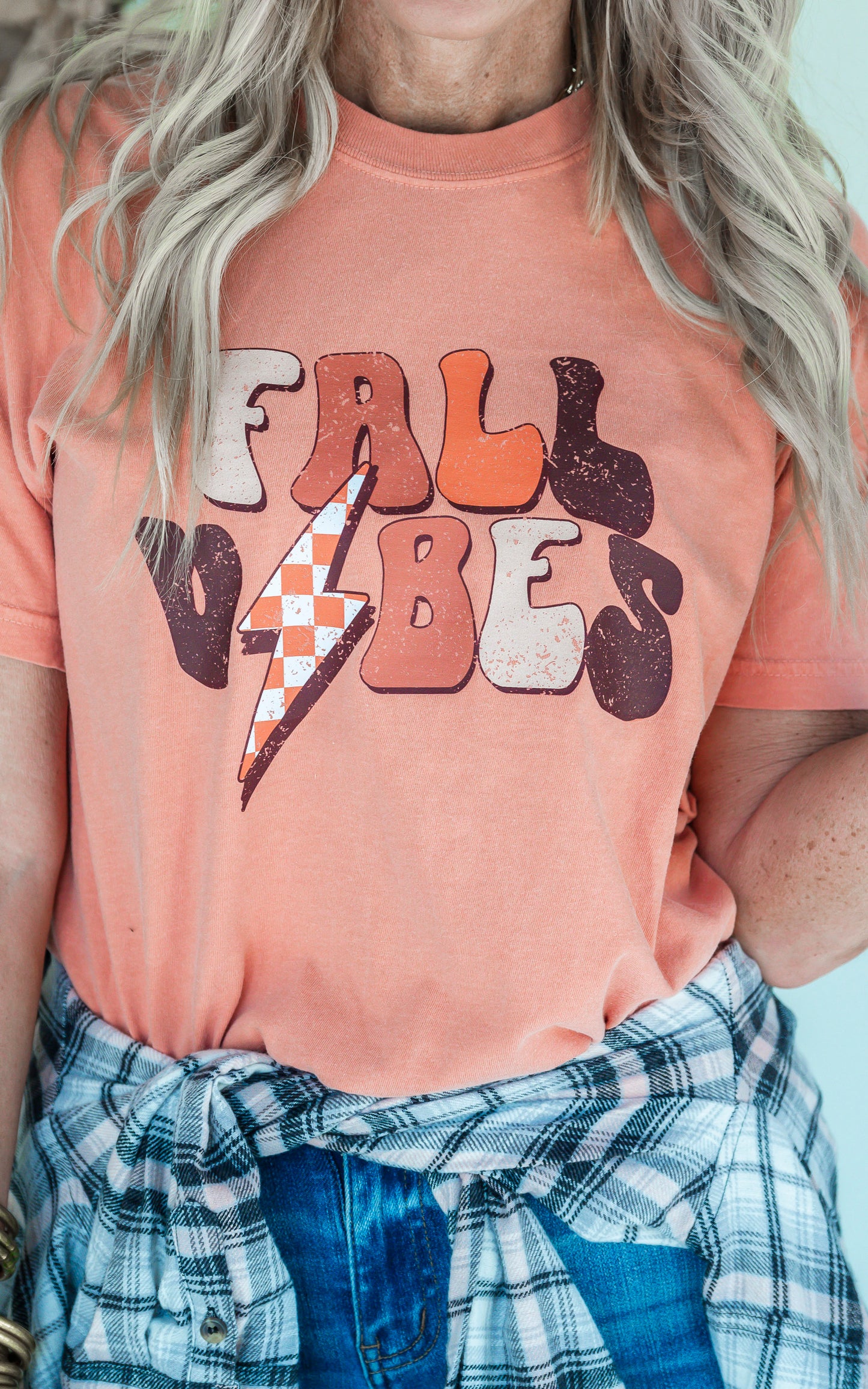 Fall Vibes Garment Dyed Graphic T-shirt