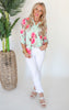 The Lizzy Charming Roses Floral Blouse Top - Final Sale