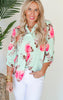 The Lizzy Charming Roses Floral Blouse Top - Final Sale