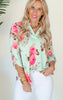 The Lizzy Charming Roses Floral Blouse Top - Final Sale