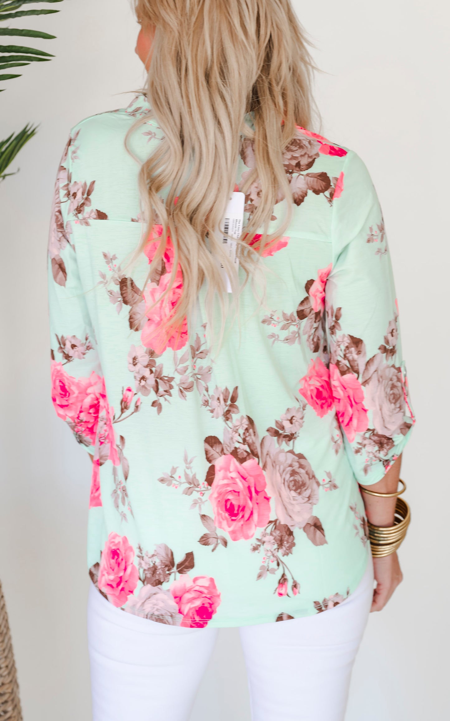 The Lizzy Charming Roses Floral Blouse Top - Final Sale