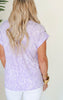 The Lizzy Always Ready Lavender Short Sleeve Floral Blouse Top - Final Sale