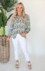 The Lizzy Floral Whisper Floral Blouse Top - Final Sale