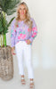 The Weekender Floral Knit Pullover Top - Final Sale