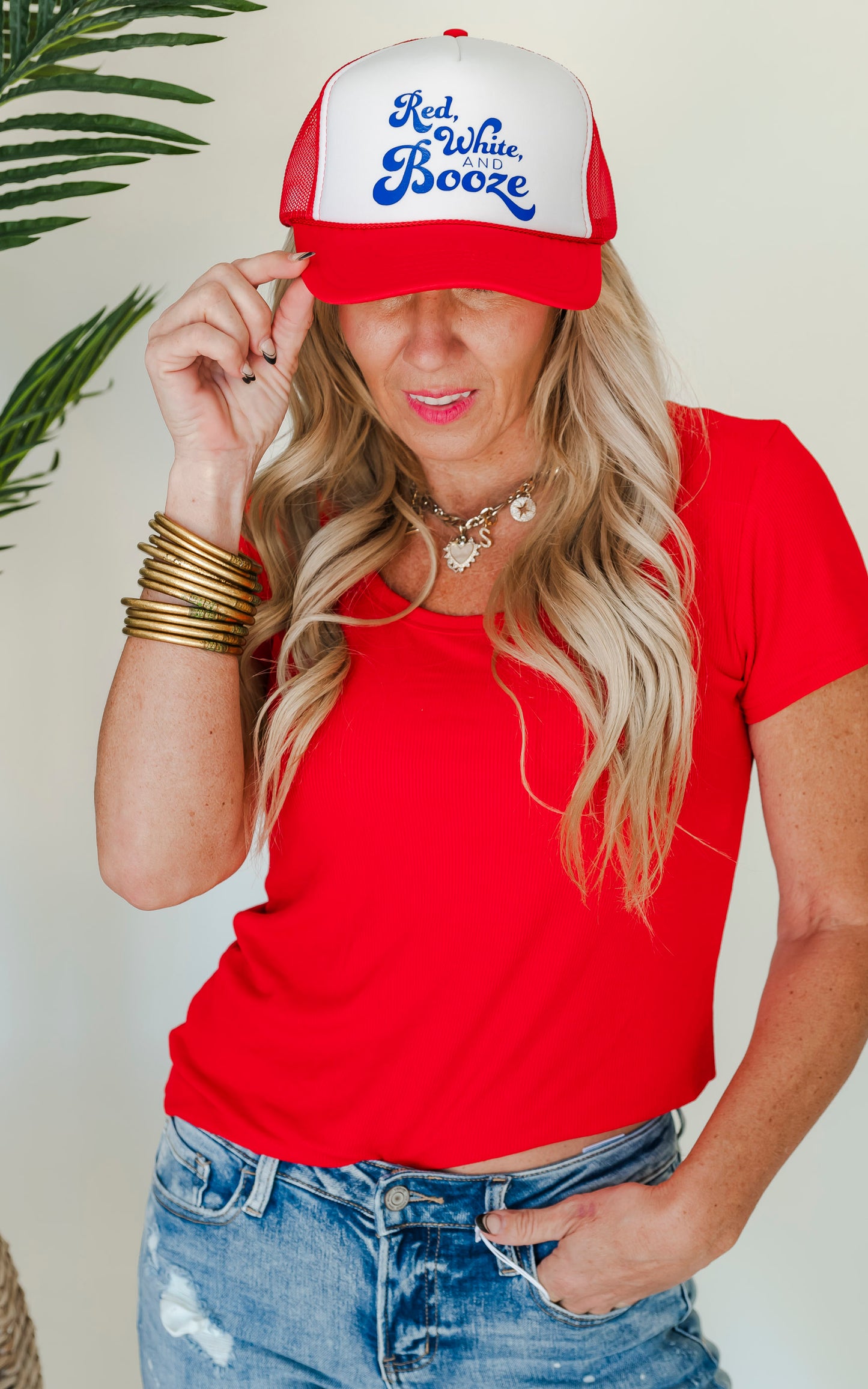 Red, White & Booze Trucker Hat | FINAL SALE