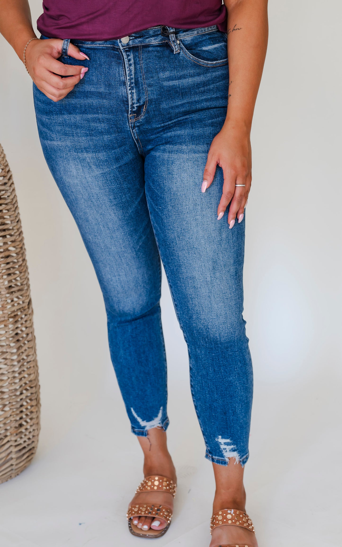 High Rise Crop Skinny Denim Jeans *MICA - Final Sale