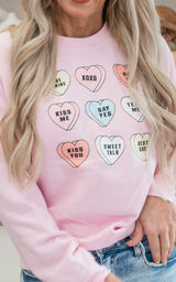 Say Yes Candy Hearts Crewneck Sweatshirt - Final Sale