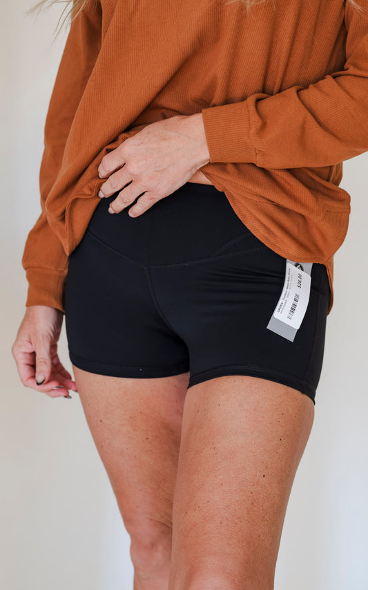 GREEN - Contour Seam Biker Shorts - Final Sale