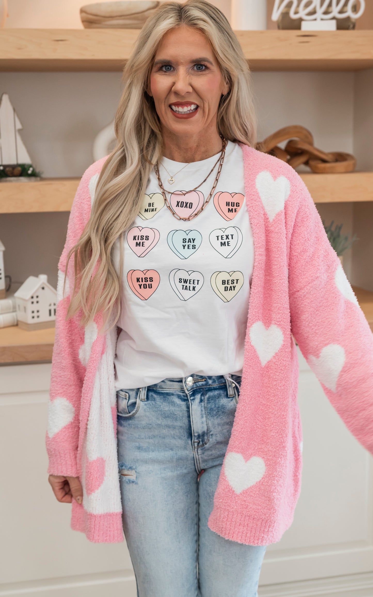 Say Yes Candy Hearts Graphic T-shirt - Final Sale