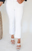 Optic White High Rise Seamless Crop Flare Denim Jeans