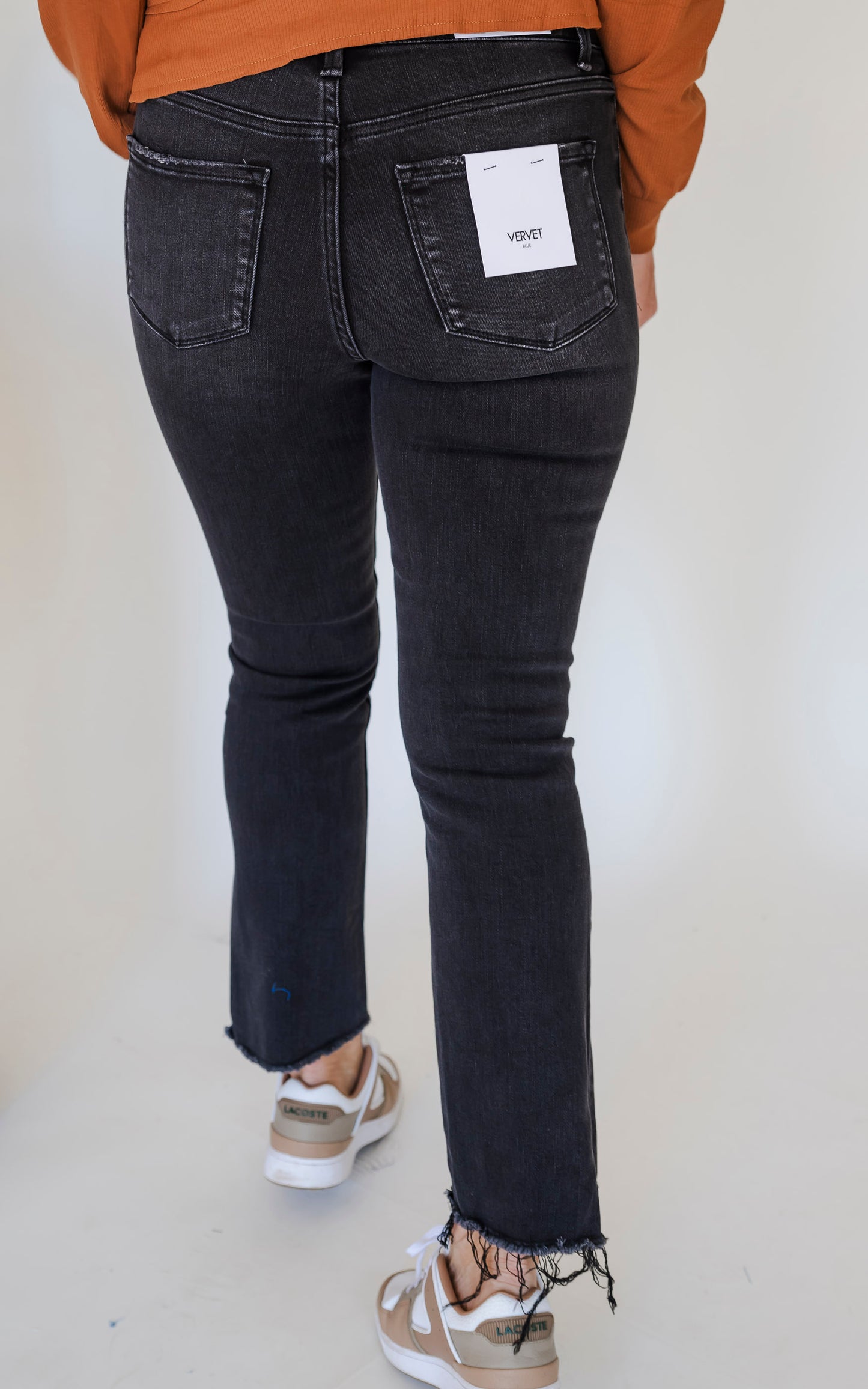 VERVET| Righteousness High Rise Raw Step Hem Crop Flare Denim Jeans (REG/CURVY)