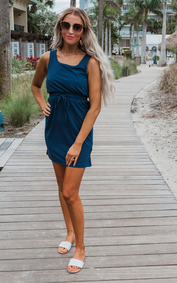 The Sophia Navy Everyday Tank Dress by Salty Wave