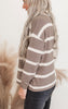 Striped Colorblock Crewneck Pullover Sweater