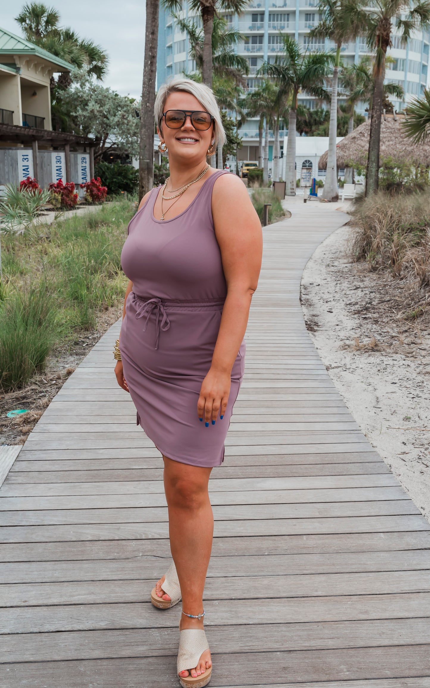 The Sophia Mauve Everyday Tank Dress by Salty Wave