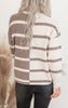 Striped Colorblock Crewneck Pullover Sweater