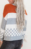 Copper Colorblock Checkerboard Sweater