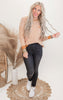 Marigold Waffle Textured Long Sleeve Sweater Top