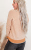 Marigold Waffle Textured Long Sleeve Sweater Top